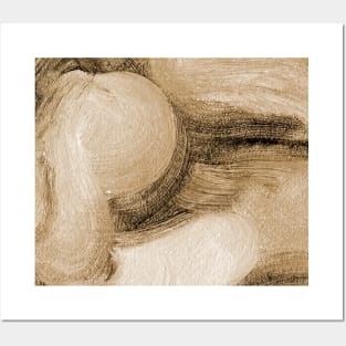 Sepia Antique White Abstract Art Posters and Art